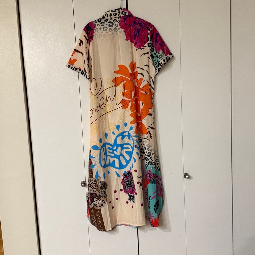 Multicolor Patterned Women's Dress - Picture 2 of 2